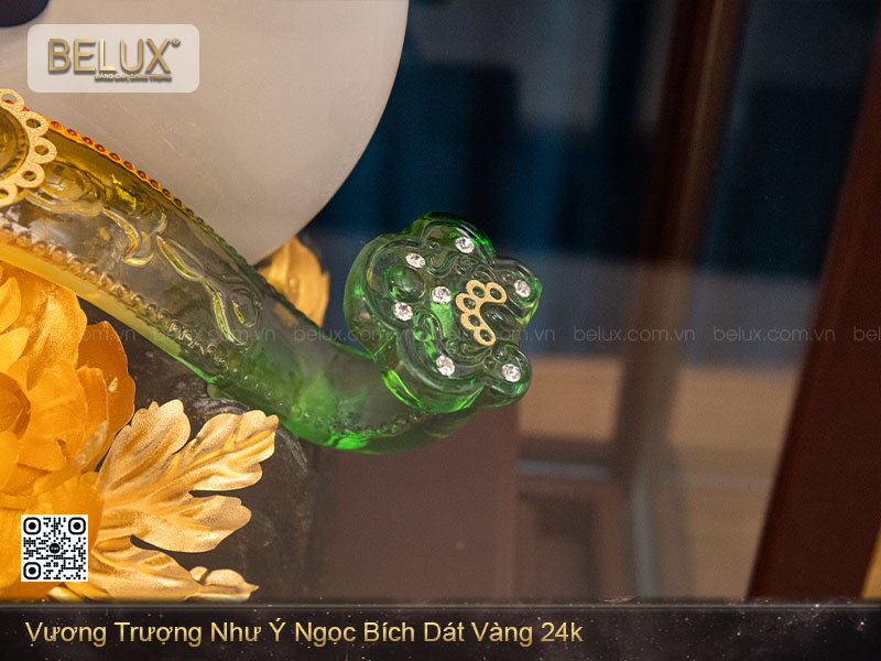 Vương Trượng Như Ý Ngọc Bích Dát Vàng 24k